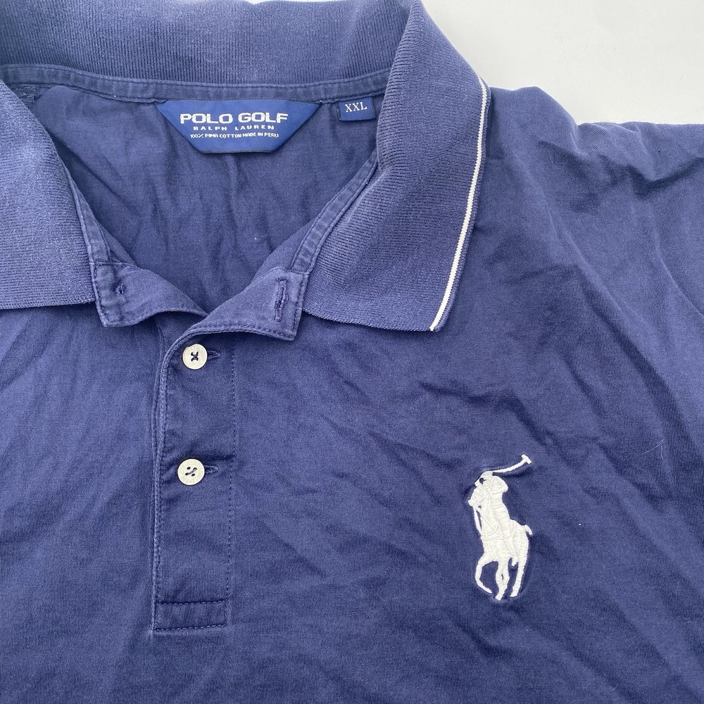 Polo Golf Ralph Lauren Men Polo Shirt Blue 2XL‎ Big Pony Logo Pima Cotten